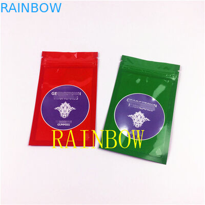 Kundenspezifischer LOGO-Griff versiegelte flache Plastik-Folientaschen mit klarem Fenster für Chia Seed Matcha-Pulver edibles, die Beutel verpacken