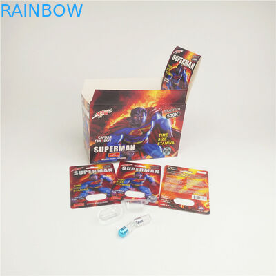 Platin-Blasen-Papier-Karten-heißes Stempeln des Nashorn-10k für männliche Verbesserungs-Kapsel