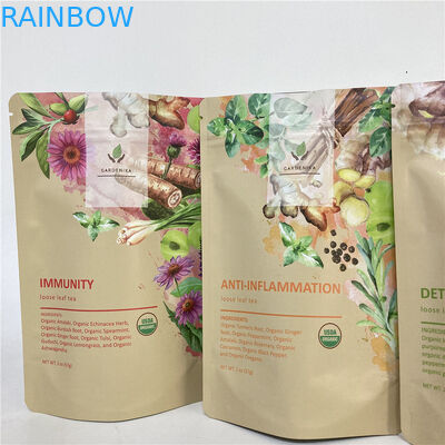 Cmyk 1.2C MPET stehen oben Reißverschluss-Beutel 1.5C PA für Tee/Kaffee