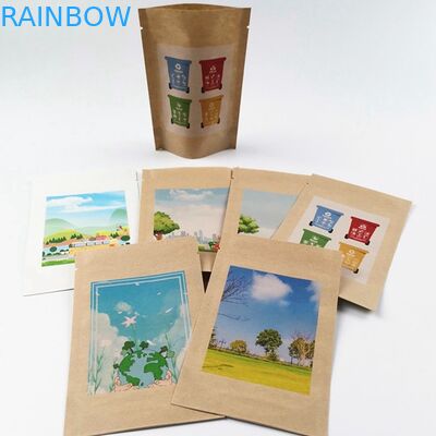 Frucht-Papier-zeichnete Verpackentasche Winkel des Leistungshebels Maisstärke SGS MOPP 50mic