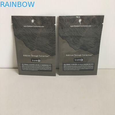 Geruch-Beweis-Stand herauf Beutel-Plastik-Taschen mit Blumen-mit Reißverschluss Plastikbeuteln des Hanf-1g mit Aufhänger-Loch-klarem Fenster