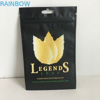 Plastiknahrungsmittelgrad der mit Reißverschluss, der Plastik-Verpacken druckt, sackt Tabak-Blatt-Beutel mit Aufhänger-Loch ein