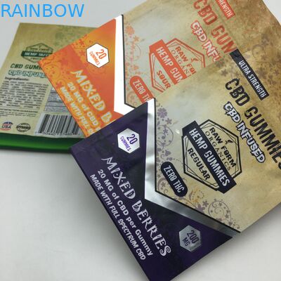 Kundenspezifische Druck-1g 3.5g bereiten des Geruchbeweisreißverschlusses gummiartige des Bären CBD kleine essbare 3.5g Plastik Unkrauttasche des Stands oben auf