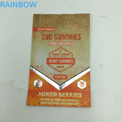 Kundenspezifische Druck-1g 3.5g bereiten des Geruchbeweisreißverschlusses gummiartige des Bären CBD kleine essbare 3.5g Plastik Unkrauttasche des Stands oben auf