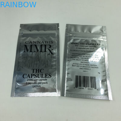 Glänzende Geruch-Beweis-Reißverschluss-essbare Plastik-Unkraut-Hanf-Taschen-flache Beutel der Aluminiumfolie-1g mit Reißverschluss für Pulver