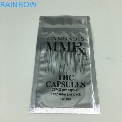 Glänzende Geruch-Beweis-Reißverschluss-essbare Plastik-Unkraut-Hanf-Taschen-flache Beutel der Aluminiumfolie-1g mit Reißverschluss für Pulver