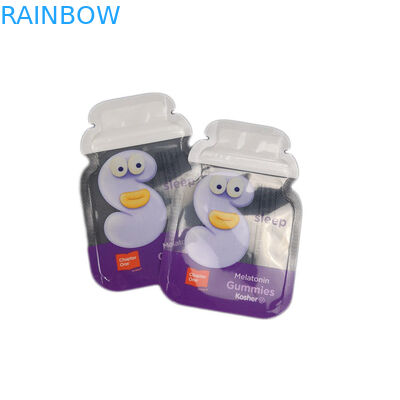 Seiten-Dichtungs-Folie der Columbium-kundenspezifische Form-3, welche gummiartiger die Süßigkeits-Schlauchbeutel-kundenspezifischen Plastikbeutel verpacken Zipverschluss-Tasche verpackt