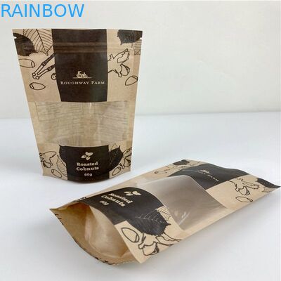 Gedruckte Digital stehen oben Beutel-Kraftpapier-Geruch-Beweis einsackt das Verpacken der Lebensmittel Doypack mit Fenster