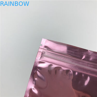 Kleine Plastik-dichtungs-Reißverschluss-Tasche Rose Gold Ziplock Pouch Logo-Druckendrei Seitenfür Schmuck mit Fenster