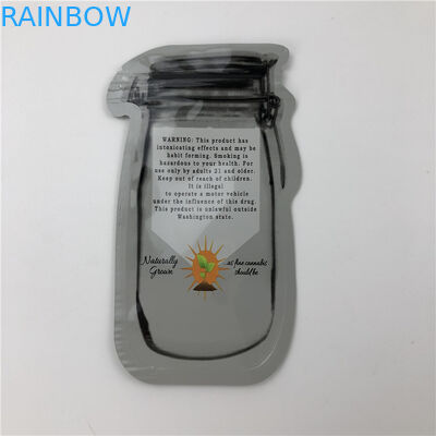 Mason Jar Pouches For CBD sät Indica Blatt-unregelmäßige verpackende Beutel CBD-Blume Gummies THC mit Reißverschluss
