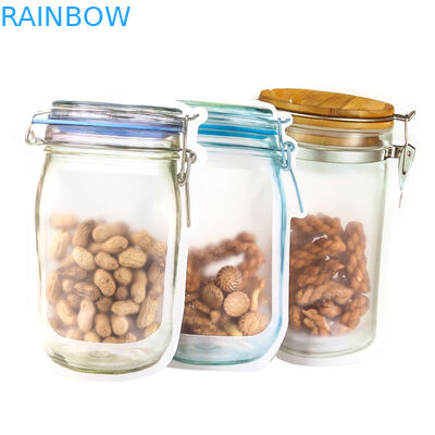 Mason Jar Pouches For CBD sät Indica Blatt-unregelmäßige verpackende Beutel CBD-Blume Gummies THC mit Reißverschluss