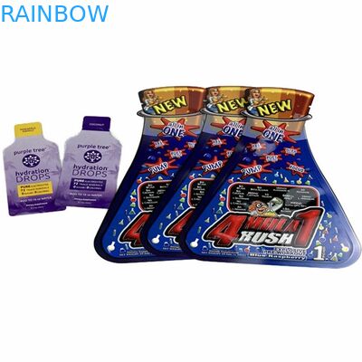 Spezieller geformter kundenspezifischer Druck-Plastik-leichter Berührung essbarer Beutel-kosmetisches Sahneshampoo-Kissen des Plastiksatz-Delta-8