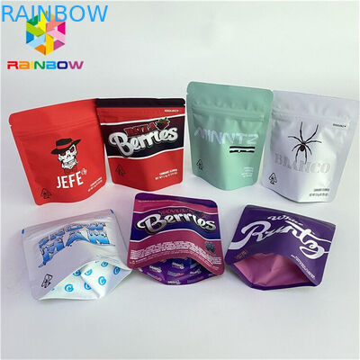 Kundenspezifische Druckdrei Öl-Kapsel-Reißverschluss-Tasche der Seiten-Dichtungs-Tabak-Blatt-Öl-Taschen-Kräuterunkraut-CBD
