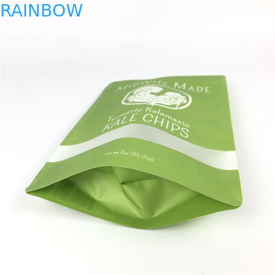 Kundenspezifischer Drucknahrungsmittelgrad stehen oben klares Fenster Zipverschluss-Dichtungs-Plastikfolien-Keks-Chips Paper Packaging Bags Withs