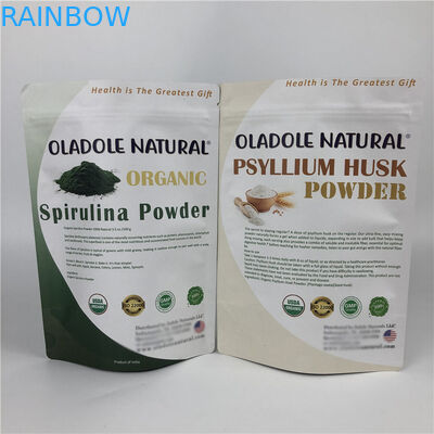 Kundenspezifische Druckchips zip lock stand up-Beutel-weiße Kraftpapier-Papiertüten