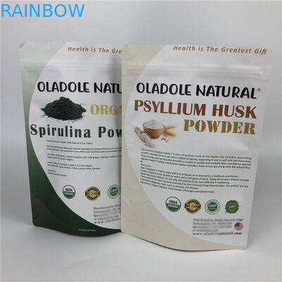 Kundenspezifische Druckchips zip lock stand up-Beutel-weiße Kraftpapier-Papiertüten