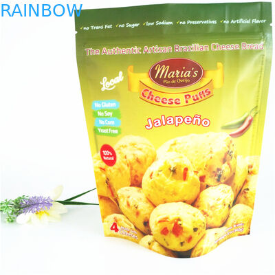 sackt wiederversiegelbarer Reißverschluss 110mic CMYK-Plastikpopcorn stehen oben 1.2C MPET ein