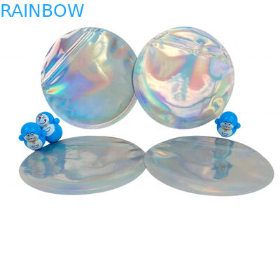 Kreis-Hologramm-Plastik-Reißverschluss-Folien-Beutel, der 3.5g 4 Zoll Durchmesser des Zoll-5 verpackt