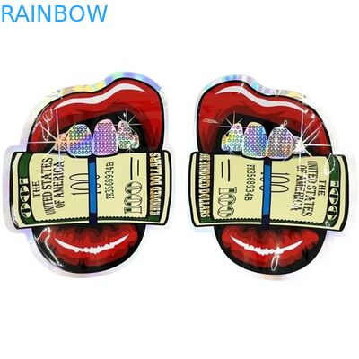 Plastiktasche-Blumensamen-ganz eigenhändig geschriebe runde Form-Taschen 3.5G Geruch-Beweis-Plastik Edibles