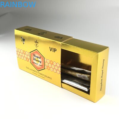 10g roher Honey Liquid Packaging Bag Sachet mit Goldfolien-Schaukarton