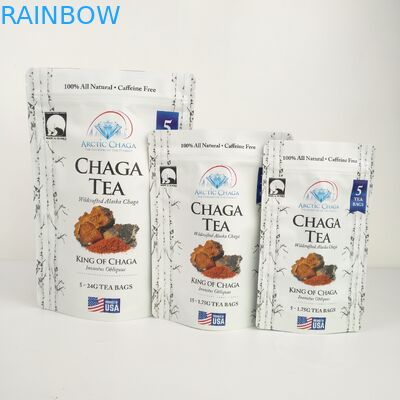 Plastik-Papier-Stand herauf die Beutel-Reißverschluss-Gravüre, die Plastikpaket-Tasche mit Logos druckt