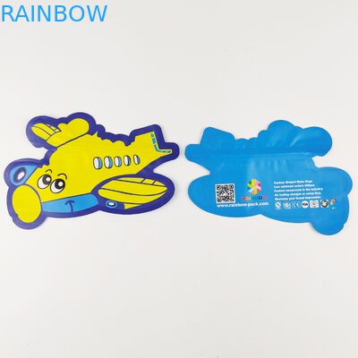 Spezielle geformte kundenspezifische Druck-Plastik sackt gestempelschnittenen unregelmäßigen Beutel mit Reißverschluss ein