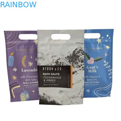 Fertigen Sie Stand herauf Reißverschluss-Beutel-Körperpeelings-verpackende Aluminiumfolie-Plastik-Taschen kundenspezifisch an