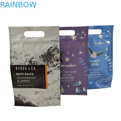 Fertigen Sie Stand herauf Reißverschluss-Beutel-Körperpeelings-verpackende Aluminiumfolie-Plastik-Taschen kundenspezifisch an