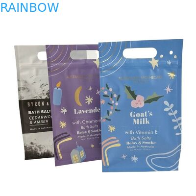 Fertigen Sie Stand herauf Reißverschluss-Beutel-Körperpeelings-verpackende Aluminiumfolie-Plastik-Taschen kundenspezifisch an