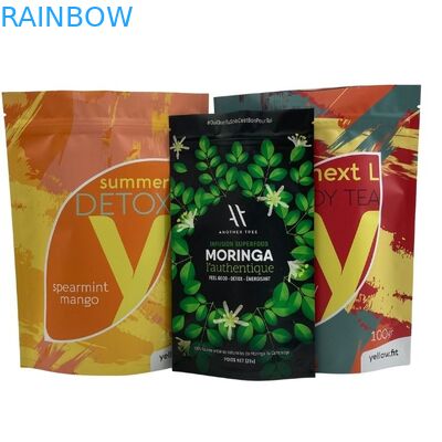 Feuchtigkeitsfester Reißverschluss stehen oben Beutel für das Nahrungsmitteltee-Kaffee-Verpacken