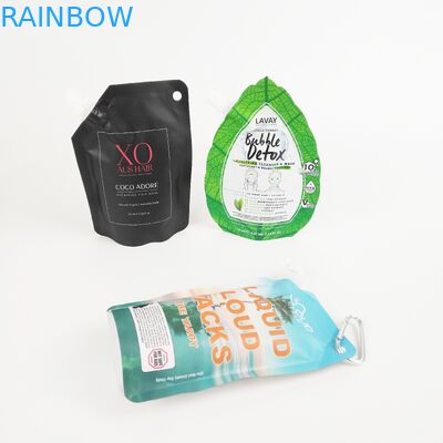 Kundenspezifischer Shampoo-Tüllen-Beutel-Verpackenkosmetik herausgespritzter Flüssigkeits-Stand herauf Beutel