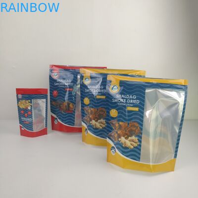 Stehen Sie oben Folie Plastik-Nahrungsmittelspeicher, die mit Reißverschluss feuchtigkeitsfesten Geruch-Beweis für Imbiss einsackt