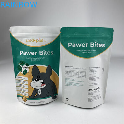 Aufbereitete kundengebundene wiederversiegelbare Papiertüten Stand-oben Beutel-Nahrung- für Haustierebrowns Kraftpapier