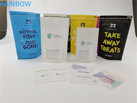 Wiederverwendbares buntes Biokraftpapier-kundenspezifischer Drucktaschen-Nahrung- für Haustierestand-oben Beutel