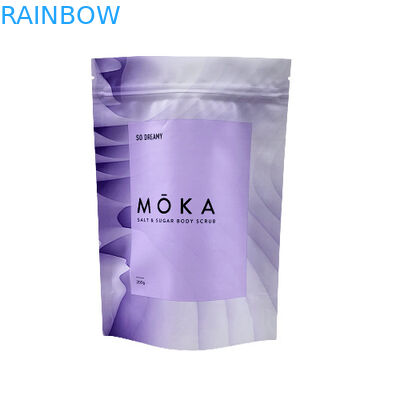 Benutzerdefiniertes Logo gedruckt Stand Up Ziplock Beutel Meersalz / Flüssigseife / Körperpeeling Verpackung