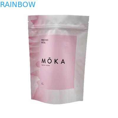 Benutzerdefiniertes Logo gedruckt Stand Up Ziplock Beutel Meersalz / Flüssigseife / Körperpeeling Verpackung