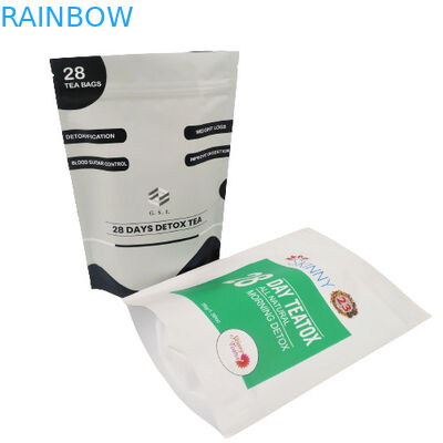 Kundenspezifische Aluminiumfolie-Taschen Logo White Coffee Beans Teas Plastik riechen Beweis