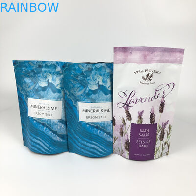 Wiederverwendbare verpackte Druckbeutel für Bad tränken stehen herauf Aluminiumreißverschluß Matte Blue Mylar