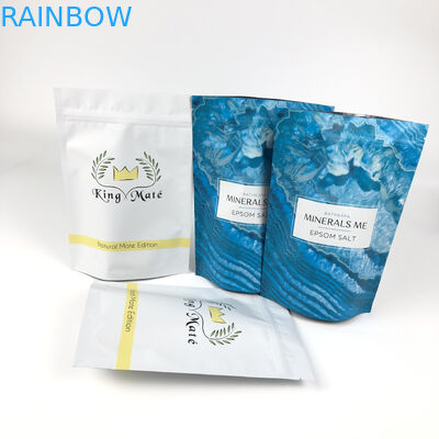 Wiederverwendbare verpackte Druckbeutel für Bad tränken stehen herauf Aluminiumreißverschluß Matte Blue Mylar