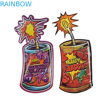 Kundenspezifische, speziell geformte, kindersichere 3,5-g-Snackverpackung mit Reißverschluss, unregelmäßige gestanzte Mylar-Tasche