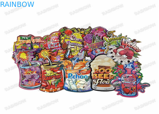 Grad der Nahrung3.5g kundenspezifische Plastik stempelschnitt unregelmäßige Form kindersichere Plastik, die mit Reißverschluss verpackt