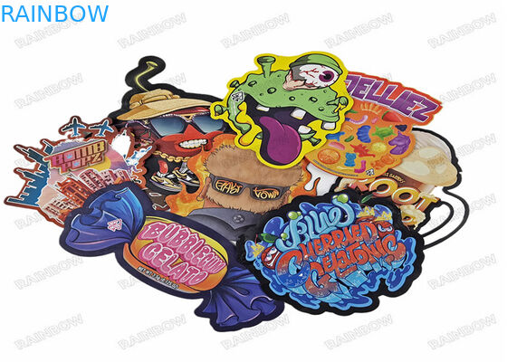 Gestempelschnittene unregelmäßige Taschen-spezielle geformte Nahrung Verpackenplastikplastik des Imbiss-3.5g mit Reißverschluss bauscht sich