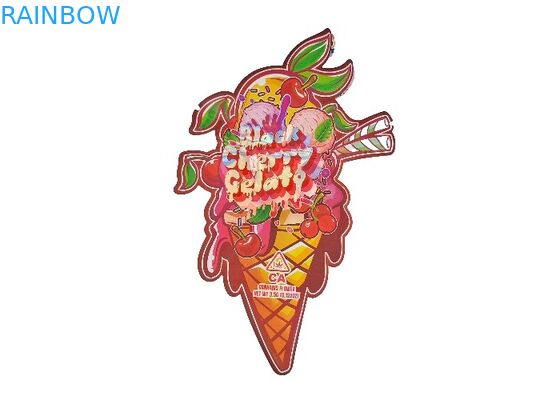 Kindersicherer Plastik-Plastikreißverschluß des Hologramm-3.5g sackt gestempelschnittenes unregelmäßiges spezielles geformt ein