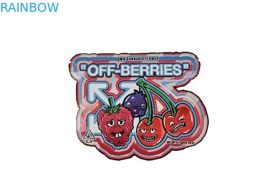 Kindersicherer Plastik-Plastikreißverschluß des Hologramm-3.5g sackt gestempelschnittenes unregelmäßiges spezielles geformt ein