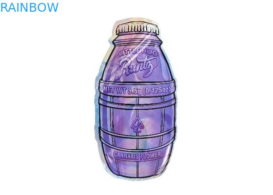 Kundenspezifischer Druck-Geruch-Beweis Plastik 3.5g 0.125oz mit Reißverschluss sackt spezielle gestempelschnittene unregelmäßige Form ein