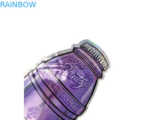 Kundenspezifischer Druck-Geruch-Beweis Plastik 3.5g 0.125oz mit Reißverschluss sackt spezielle gestempelschnittene unregelmäßige Form ein