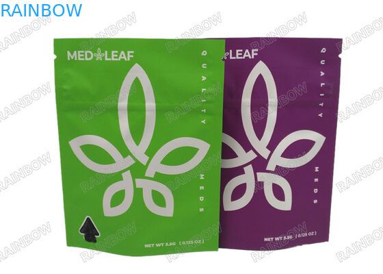 Digitales Drucken 3,5g 7g 14g 28g Stehen Sie auf Gummy Herbal Weed Bag mit Tear Notch