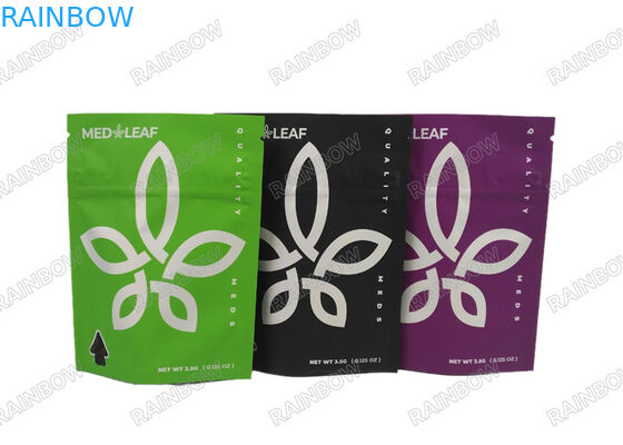 Digitales Drucken 3,5g 7g 14g 28g Stehen Sie auf Gummy Herbal Weed Bag mit Tear Notch