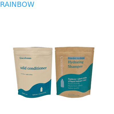 Biologisch abbaubarer Doypack recycelbarer Stand-up-Tasche mit Reißverschluss Kraftpapiertaschen Essbare Verpackungstaschen