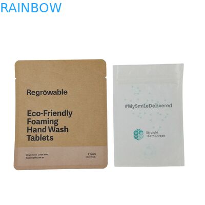 Biologisch abbaubarer Doypack recycelbarer Stand-up-Tasche mit Reißverschluss Kraftpapiertaschen Essbare Verpackungstaschen